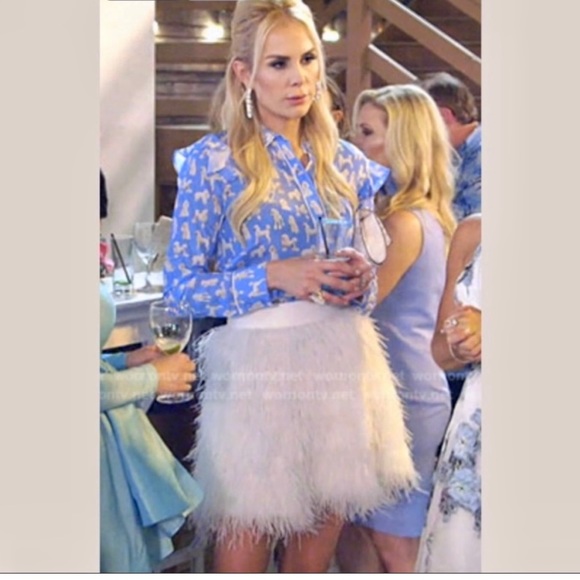 NWOT Alice + Olivia Zimmer Blue
Poodle Ruffle Silk Print Blouse 🐩 - Picture 3 of 6